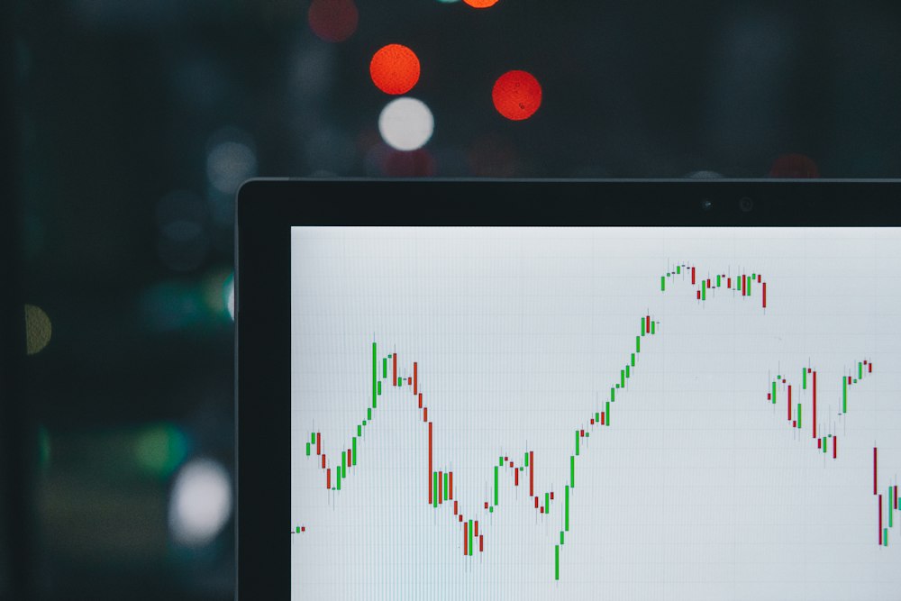 Stock market charts showing investment growth